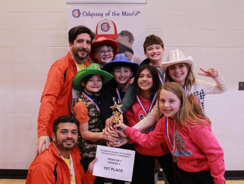 Mariner Middle School OM Problem 1, Division II first-place team members shown are in back (l-r) Hunter Willis, Lane Carter and Noa Urrestarazu. In the middle are Robert Lehne, Liam Carter, Mia Delgado Rodriguez and Maybellene Willis. In front are Norel Delgado and Claire Brown. SUBMITTED PHOTOS